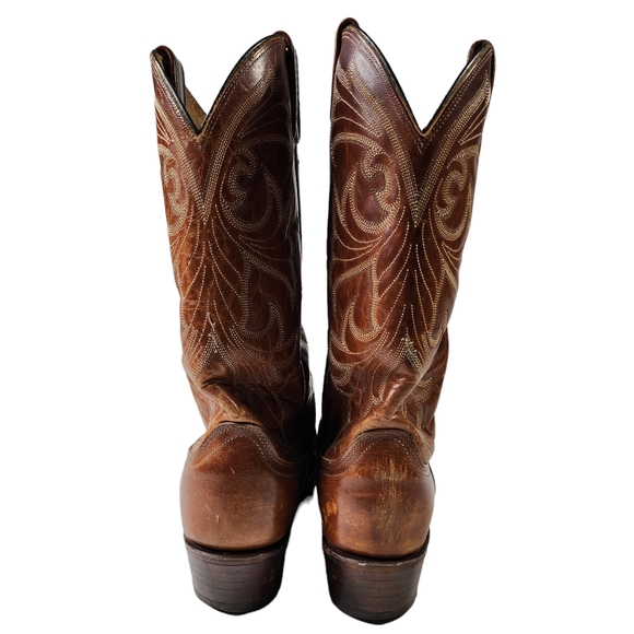 DAN POST MENS BROWN LEATHER WESTERN/COWBOY BOOTS SZ 9 D STYLE 233086/16625 - Picture 5 of 10